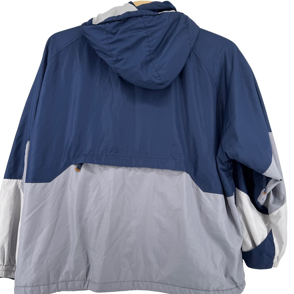 VTG Starter Hooded Windbreaker Jacket Men 3XL Navy Blue Grey Fleece Lined Sporty - Picture 3 of 16